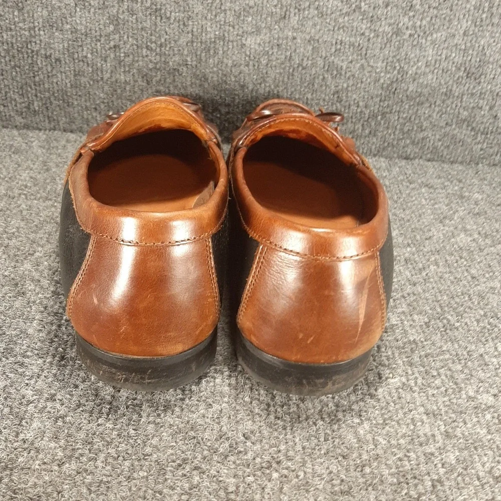 VTG Johnston Murphy Made in Italy Two Tone Kiltie Tassel Loafers Mens 11N Dress